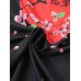 Mens Cherry Blossoms Character Back Print Kimono Loose Two Pieces Outfits