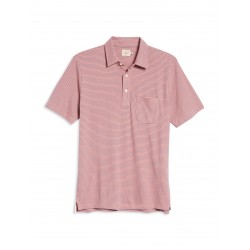 Short-Sleeve Isle Feeder Polo - Washed Red Navy