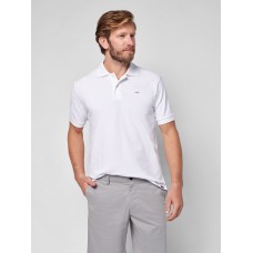 Short-Sleeve Pique Polo - White