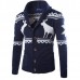 Mens Christmas Casual Turndown Collar Quality Deer Coat Knit Cardigan Sweater