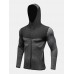 Men Contrast Colorblock Front Zip Long Sleeve Casual Hooded Sweatshirt