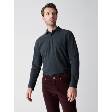 Reserve™ Pima Long-Sleeve Polo - Charcoal Heather